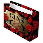 Pistolen of Rozen Geslacht Laat Baby shower zwart  Groot Cadeauzakje (Voorkant Gekanteld)