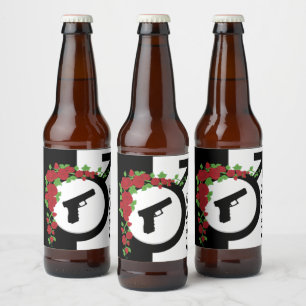 Pistolen of Rozen Geslacht onthullen Baby shower Bier Etiket