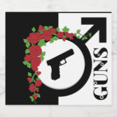 Pistolen of Rozen Geslacht onthullen Baby shower| Bier Etiket (Enkel label)