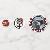 Pistolen of Rozen Geslacht Onthullen Baby shower F Confetti (Achterkanten)