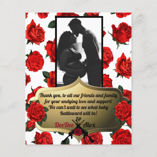 Pistolen of Rozen Geslacht Onthullen Baby shower F Flyer (Achterkant)