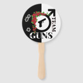 Pistolen of Rozen Geslacht onthullen Baby shower|  Handwaaier (Voorkant)