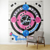 Pistolen of Rozen Geslacht Onthullen Baby shower R Wandkleed (In situ)