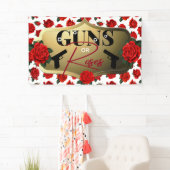 Pistolen of Rozen Geslacht onthullen Baby shower Spandoek (Insitu)