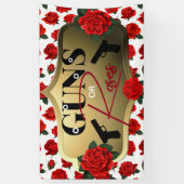 Pistolen of Rozen Geslacht onthullen Baby shower Spandoek (Verticaal)