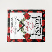 Pistolen of Rozen Geslacht onthullen Baby shower Wandkleed (Voorkant (horizontaal))