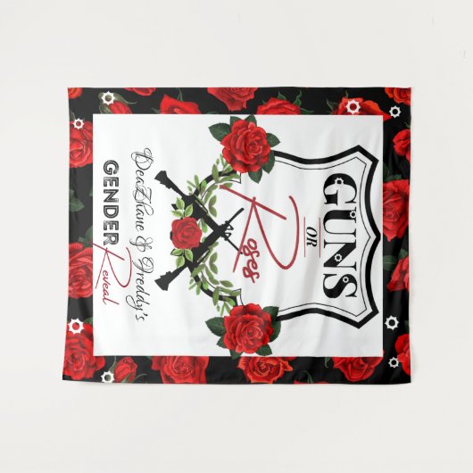 Pistolen of Rozen Geslacht onthullen Baby shower Wandkleed (Voorkant (horizontaal))