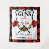 Pistolen of Rozen Geslacht onthullen Baby shower Wandkleed (Voorkant)