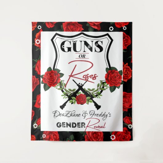 Pistolen of Rozen Geslacht onthullen Baby shower Wandkleed (Voorkant)