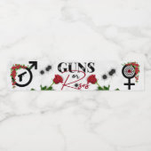 Pistolen of Rozen Geslacht onthullen Baby shower Waterfles Etiket (Enkel label)