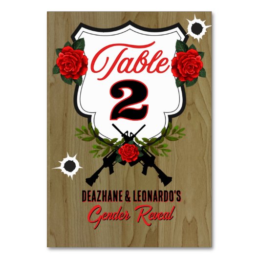 Pistolen of Rozen Geslacht onthullen Kaart (Voorkant)