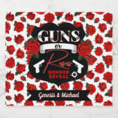 Pistolen of Rozen Geslacht Onthullen Rood/Zwart Bier Etiket (Enkel label)