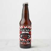 Pistolen of Rozen Geslacht Onthullen Rood/Zwart Bier Etiket (Voorkant)