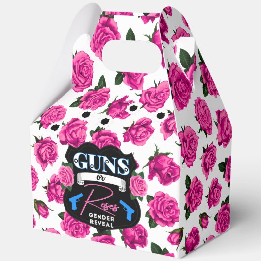 Pistolen of Rozen Geslacht Onthullen Roze/Blauw Ba Bedankdoosjes (Voorkant)
