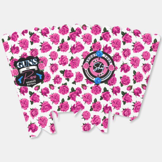 Pistolen of Rozen Geslacht Onthullen Roze/Blauw Ba Bedankdoosjes (Ongevouwen)