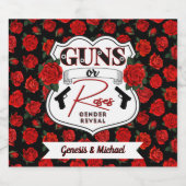 Pistolen of Rozen Geslacht onthullen Witte Badge Bier Etiket (Enkel label)