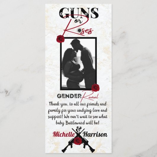 Pistolen of Rozen Rood en zwart Geslacht Bekijken  Menu (Achterkant)