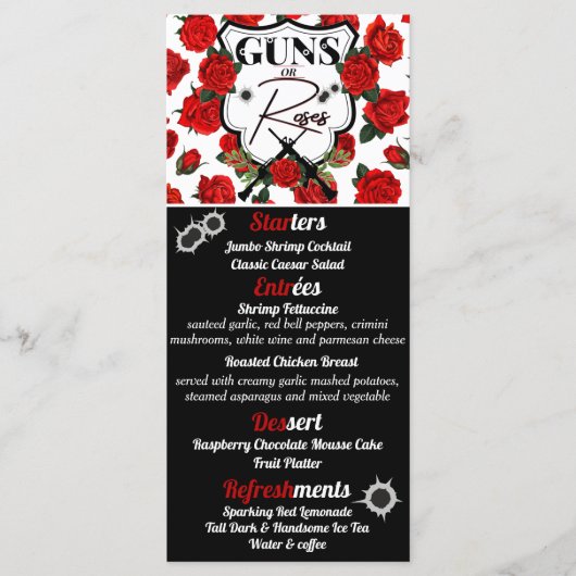 Pistolen of Rozen Rood en zwart Geslacht Bekijken  Menu (Voorkant)