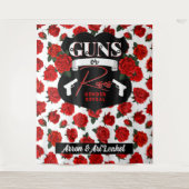 Pistolen of Rozen Rood onthullen|Zwart Baby shower Wandkleed (Voorkant)