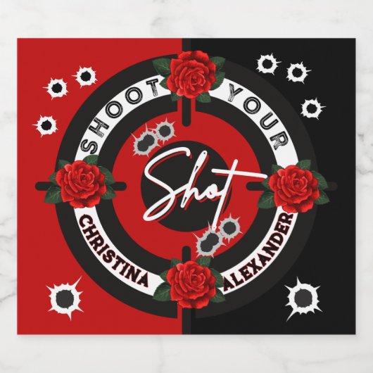 Pistolen of Rozen Rood vs Zwart Geslacht Onthullen Bier Etiket (Enkel label)