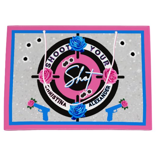 Pistolen of Rozen Roze & Blauw | genderonthulling Groot Cadeauzakje (Voorkant)