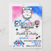 Pistolen of Rozen Roze & Blauw Genderonthulling Kaart (Voorkant)