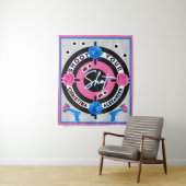 Pistolen of Rozen Roze & Blauw | genderonthulling Wandkleed (In situ)