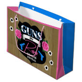 Pistolen of Rozen Roze/Blauw Geslacht Onthul Baby Groot Cadeauzakje (Voorkant Gekanteld)