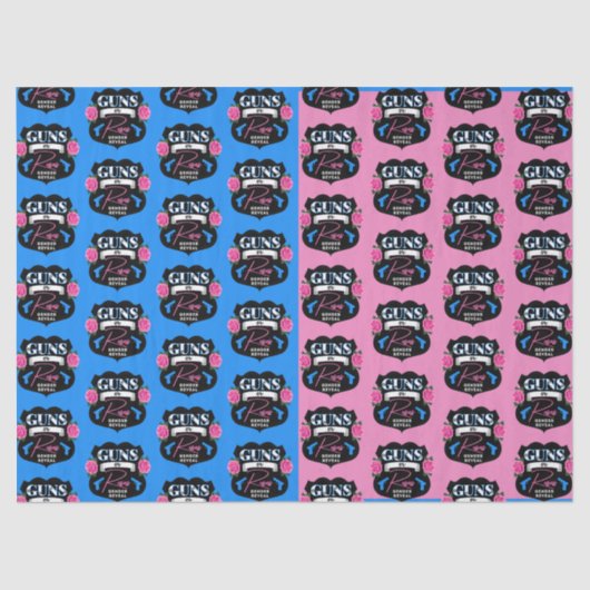 Pistolen of Rozen Roze/Blauw Geslacht Onthul Baby  Tissuepapier (Voorkant)