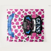 Pistolen of Rozen Roze/Blauw Geslacht Onthul Baby  Wandkleed (Voorkant (horizontaal))