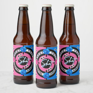 Pistolen of Rozen Roze vs Blauwe Geslachtsrevealje Bier Etiket