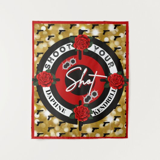Pistolen of Rozen | Schuif je schoten Wandkleed (Voorkant)