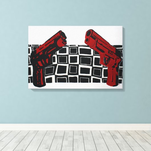 Pistolen schilderen canvas afdruk (Insitu (Houten vloer))