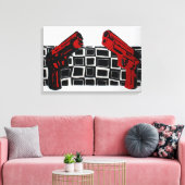 Pistolen schilderen canvas afdruk (Insitu (Woonkamer))