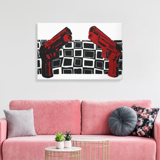 Pistolen schilderen canvas afdruk (Insitu (Woonkamer))