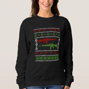 Pistolen Ugly KerstSweater Militaire Pistool Recht Trui