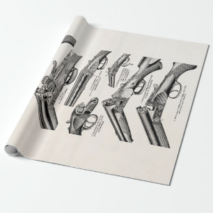  Pistolen uit de jaren '1800, Antiek, oude geweren Cadeaupapier