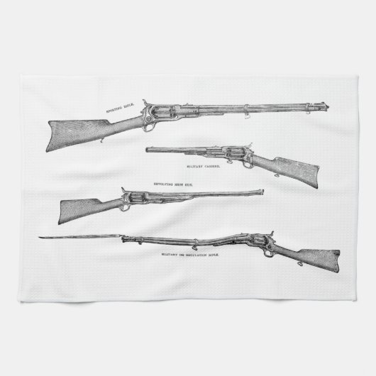 Pistolen uit de jaren '1800, Antiek, oude geweren Theedoek (Horizontaal)