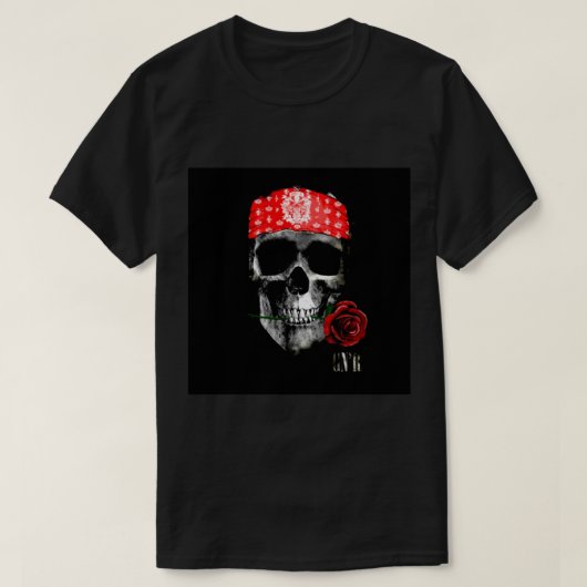 Pistolen van de schedel N rozen Populair T-shirt (Design voorkant)