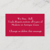 Pistolen Visitekaartje (Achterkant)