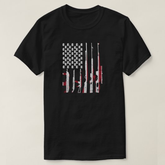 Pistolen Vlag - Patriottische Amerikaanse feestdag T-shirt (Design voorkant)