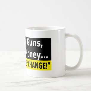 Pistolen, vrijheid en geld koffiemok
