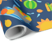 Pistolen waterballonnen zomer kinder patroon cadeaupapier (Rol Hoek)