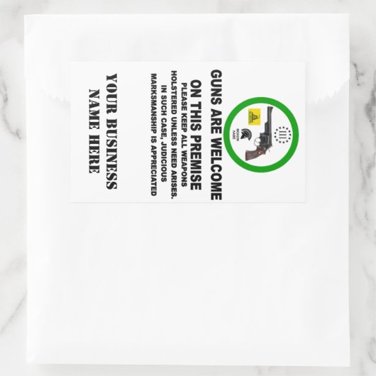 PISTOLEN WELCOME RECHTHOEKIGE STICKER (Tas)