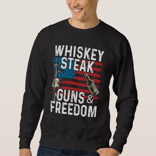Pistolen Whiskey Steak Freedom Whiskey Bourbon Trui (Voorkant)