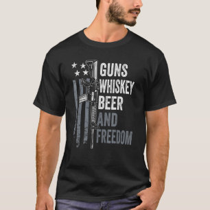 Pistolen Whisky Beer and Freedom - Drink AR15 Pist T-shirt
