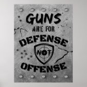 Pistolen zijn voor defensie en niet voor overtredi poster (Voorkant)