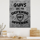 Pistolen zijn voor defensie en niet voor overtredi poster (Keuken)