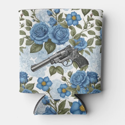 Pistols  Bloemen in Blauw Blikjeskoeler (Voorkant)