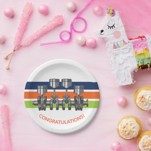 Piston Crankshaft Papieren Bordje (Feest)